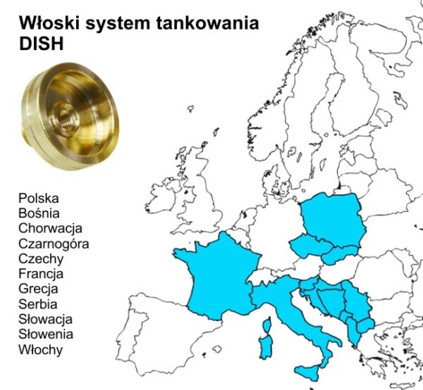 Adapter tankowania butli 11 kg na stacji paliw ITALIAN DISH  Polska - krótki - obrazek 2