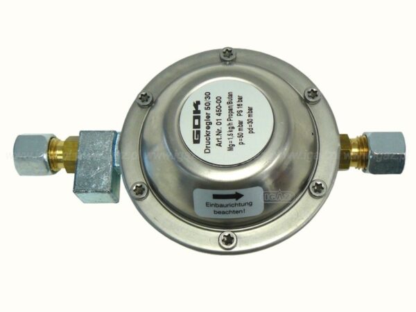 Reduktor GOK 50/30 mbar 1,5 kg/h RVS8 x RVS8